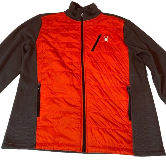 Spyder Mens Hydroweb Hybrid  Volcano Jacket Size XL Gray Red - Picture 3 of 11